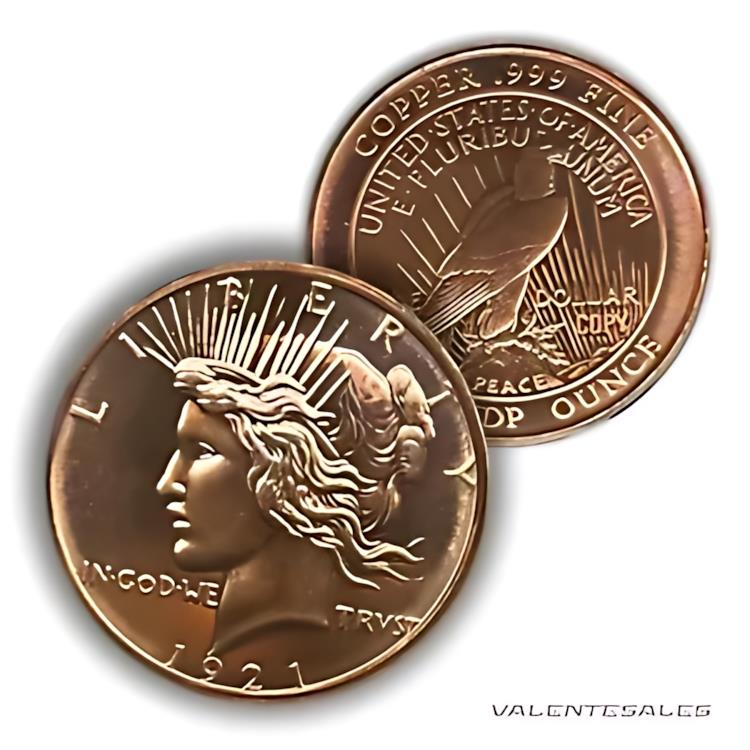 楽天市場】1オンスの銅ラウンド - ティラノサウルス・レックス