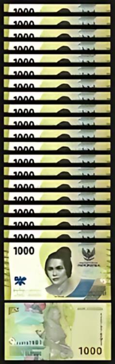 楽天市場】インドネシア 10000 ルピア 2022、UNC、5 個連続 LOT、P-新