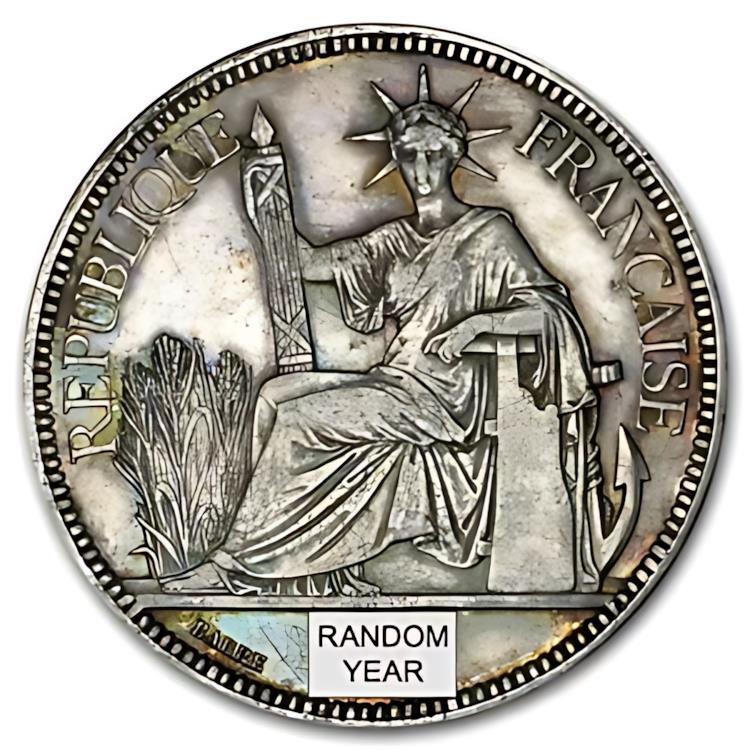 仏領インドシナ ピアストル銀貨 1907年 楽天市場】フランス領インドシナ貿易銀 1ピアストル銀貨1907年極