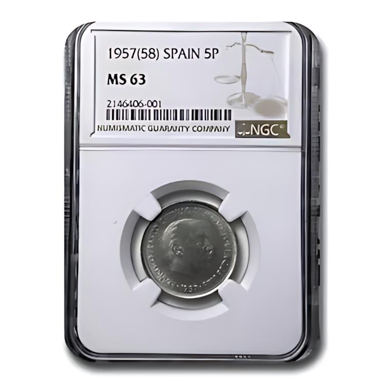 楽天市場】1953 スペイン ペセタ フランシスコ フランコ MS-64 PCGS