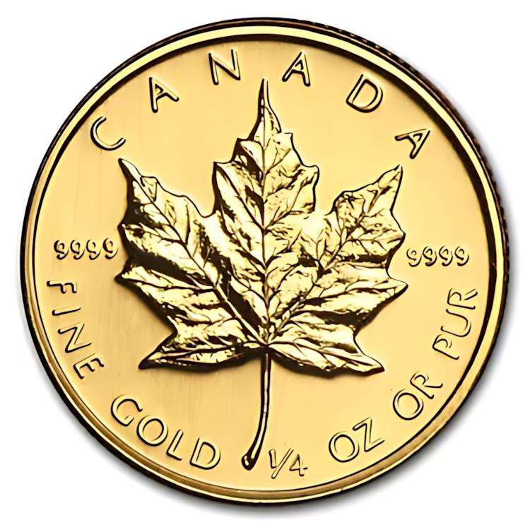 金貨 メープルリーフ 1/4オンス 楽天市場】1991 カナダ 1/4 オンス ゴールド メープル リーフ BU