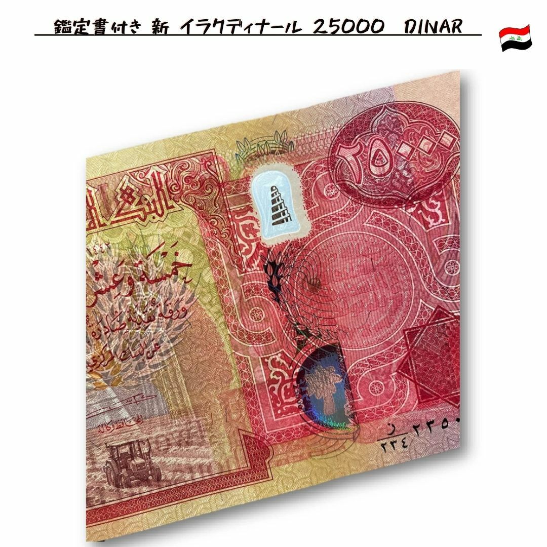 鑑定書付き】イラク 紙幣 25000ディナール 札 コレクション10枚