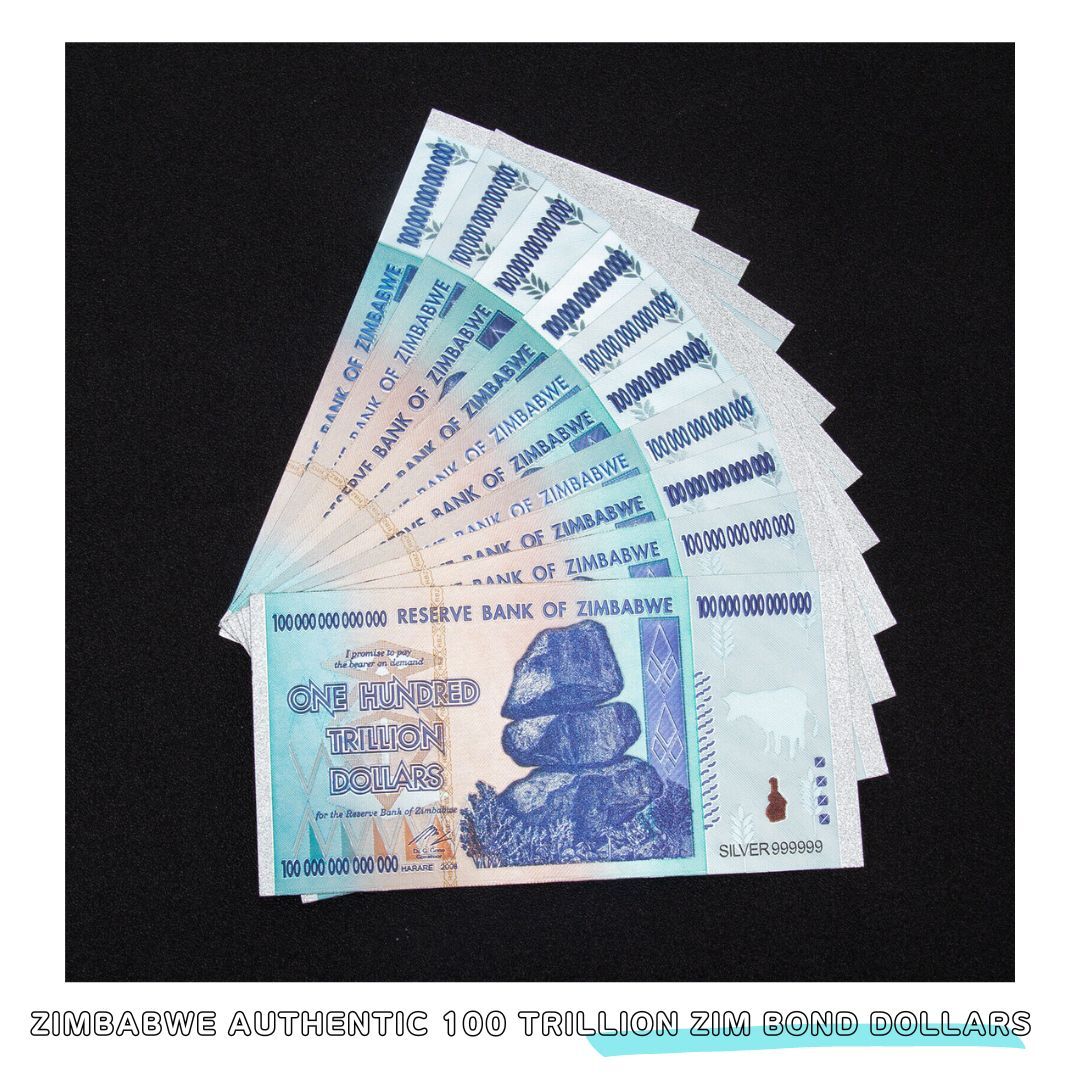 ジンバブエドル ジンバブエ 紙幣 AUTHENTIC 100 TRILLION ZIM BOND