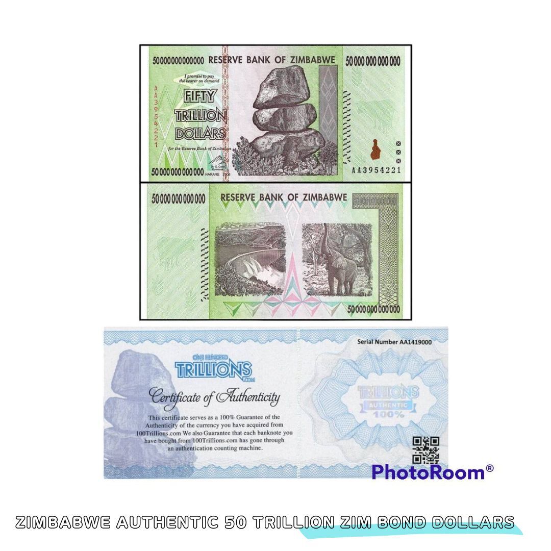 ジンバブエドル ジンバブエ 紙幣 未使用 DOLLARS TRILLION 高騰 ZIM 50 ...
