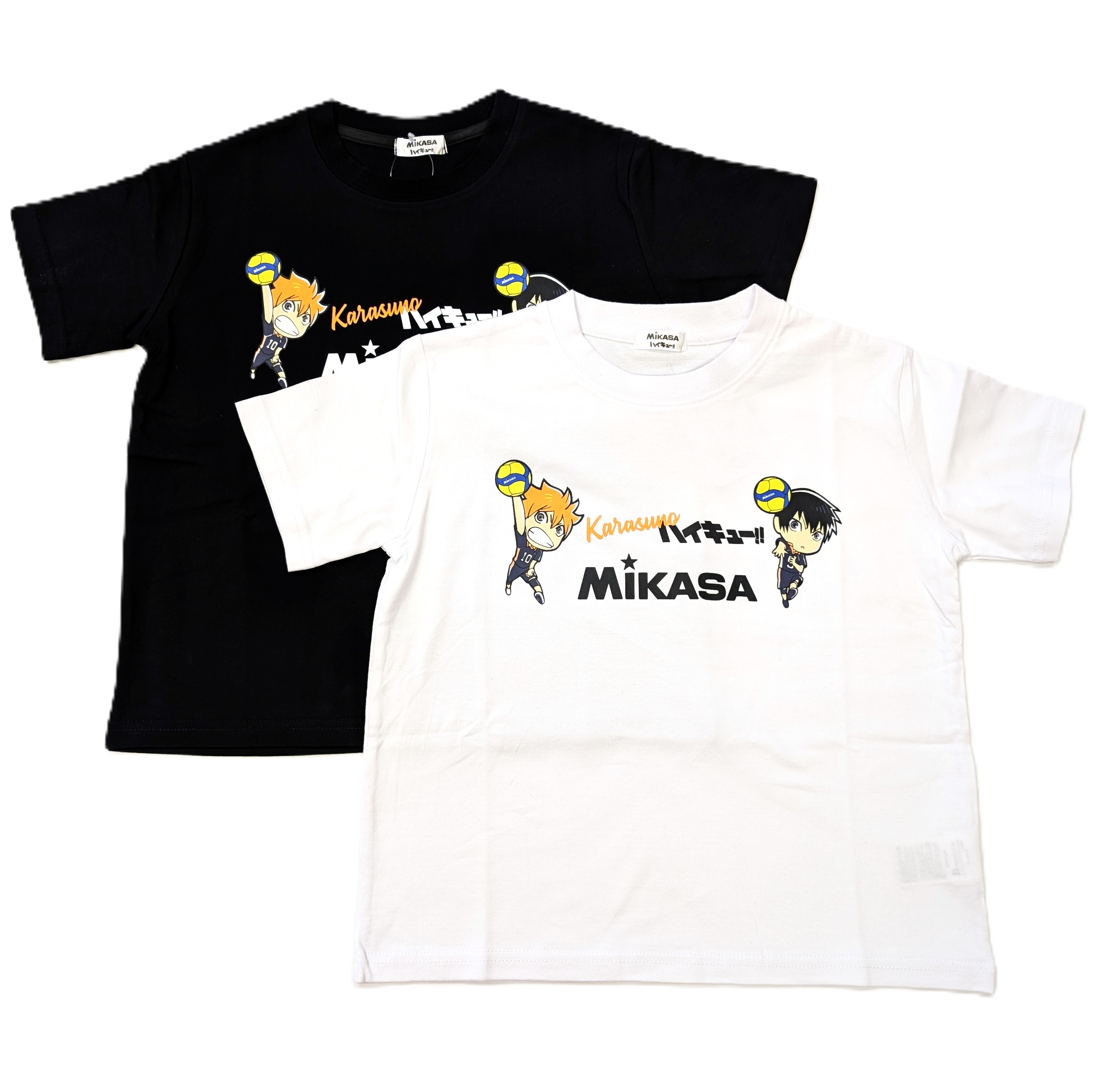 MIKASA　ハイキュー　半袖　Tシャツ　綿100％　プリント　キッズ　ジュニア　子供　バレーボール　バックプリント　影山飛雄　日向翔陽　鳥野高校　春　夏　秋　服　部活　運動　130cm　140cm　150cm　160cm画像