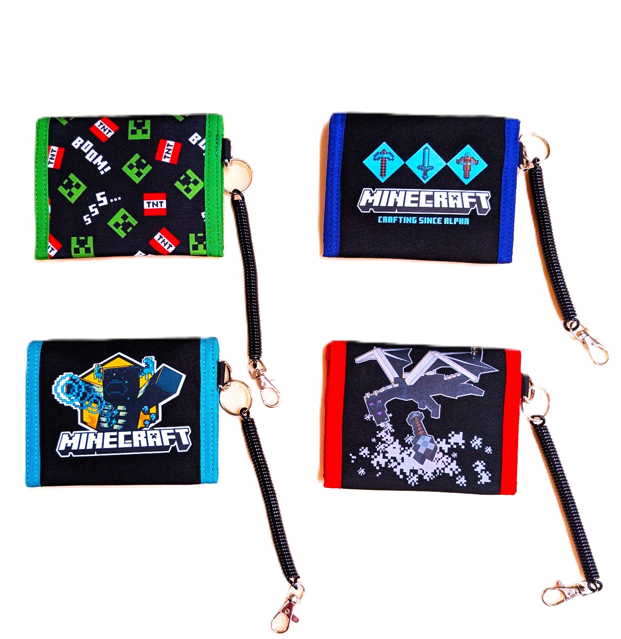 楽天市場】KT【Minecraft コイルタイプ 2つ折り ウォレット】コイル付 伸びる サイフ 財布 小銭入れ グッズ キャラクター マインクラフト  マイクラ カード入れ 定期 パスケース minecraft 武器 雑貨 アパレル 小物入れ ひも 紐付 ワイヤー エンダードラゴン : PIRATES  ...