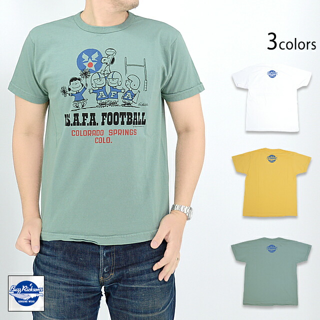 BUZZ×PEANUTS半袖ティーシャツ「USAFA FOOTBALL」 BUZZ RICKSON\u0027S BR79136 バズリクソンズ おせっかい[new] Tシャツ・カットソー-トップス-メンズファッション