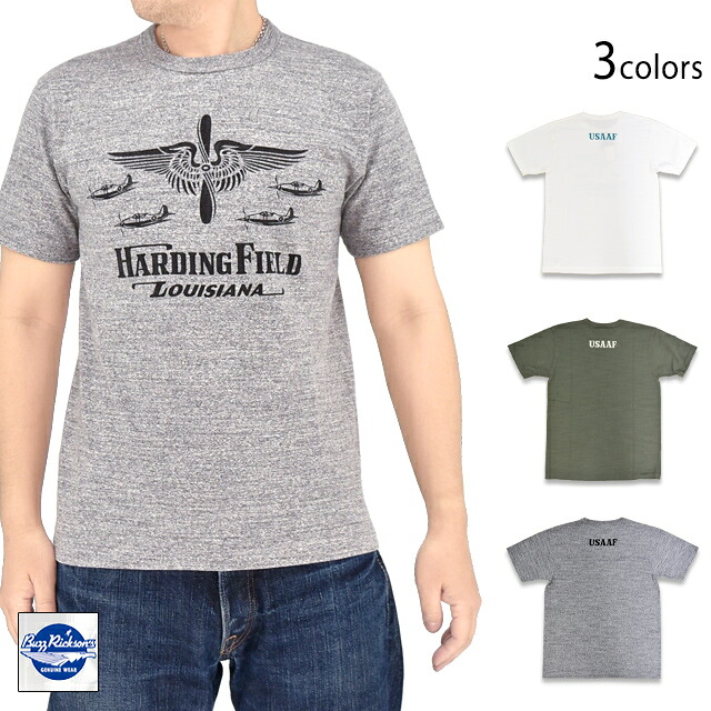 スラブヤーン半袖プルオーバー「USAAF HARDING FIELD」 BUZZ RICKSON\u0027S BR79726 バズリクソンズ ミリタリー 正規陸軍 オリエント会社組織[new]