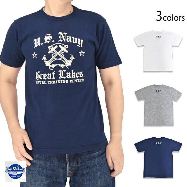 スラブヤーン半袖Tシャツ「U.S. NAVY GREAT LAKES」 BUZZ RICKSON'S BR79727 バズリクソンズ ミリタリー アーミー 東洋エンタープライズ[new]｜和柄専門店のサクラスタイル