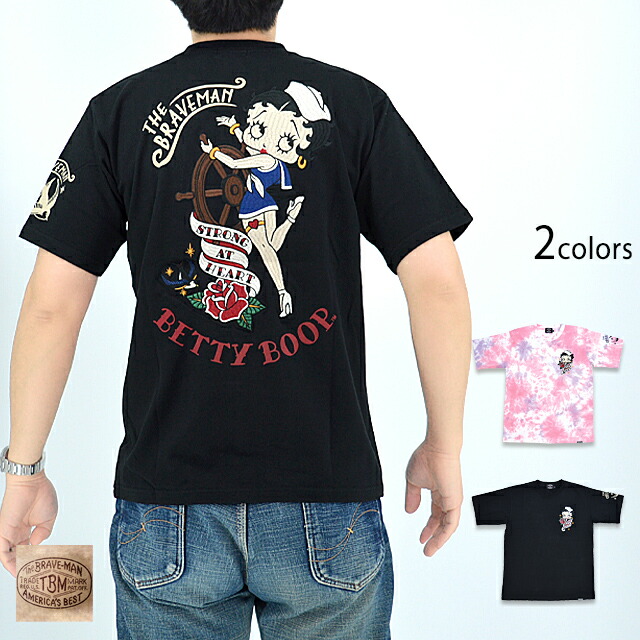 BR×BETTY共同研究 ベア天竺半袖ティーシャツ The BRAVE-MAN BBB-2313 ブレイブマン ベティーお父ちゃん 刺しゅう[new]