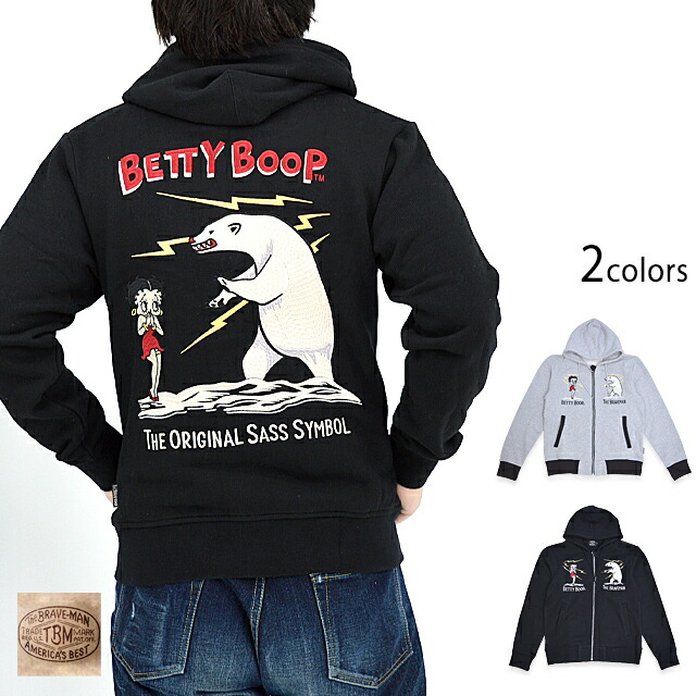 BR×BETTY共同研究 裏毛フルジップスウェットパーカー The BRAVE-MAN BBB-2405 ブレイブマン ベティーお父ちゃん 刺しゅう アラスカ州[new] メンズファッション-パーカー