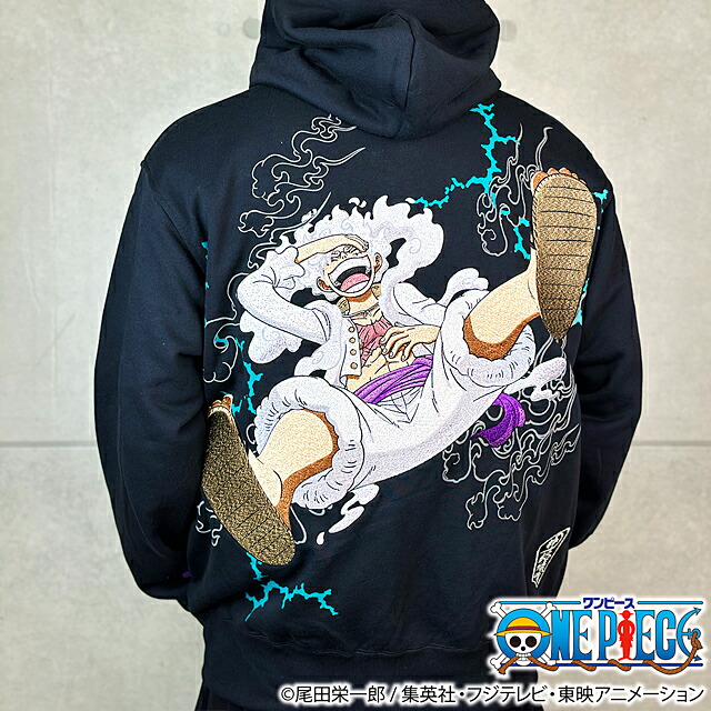 XXL【ONE PIECE×絡繰魂】 サンジ ジップアップ パーカー 黒 絡繰魂×ONE PIECE 「サンジ」黒足のパーカー 絡繰魂 243027 和柄