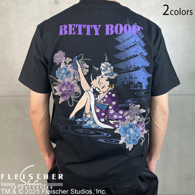 BETTY BOOP×絡繰魂 JAPAN JOURNEY半袖プルオーバー 絡繰魂 252080 和柄 和風 ベティー父っつぁん 刺しゅう[new]