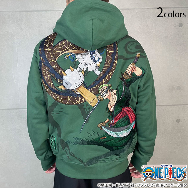 絡繰魂×ONE PIECE 決戦パーカー「ゾロVSカク」 絡繰魂 253002 和柄 衣装 刺しゅう 少年ジャンプ[new] トップス-パーカー