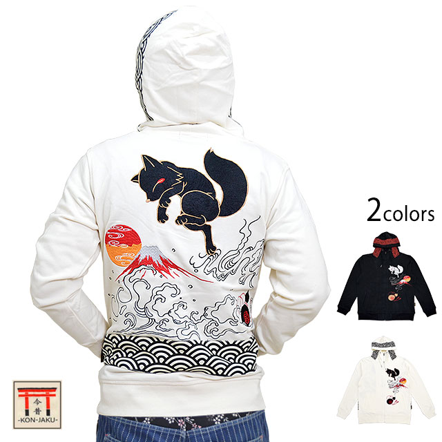 楽天市場】「妖梨の華狐」総刺繍パーカー 今昔 KJ-29164 和柄 和風
