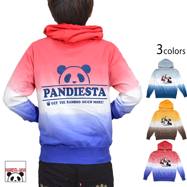 タンデム段染めプルパーカー PANDIESTA JAPAN 539205 パンディエスタ ジャイアントパンダ グラデーション 流汗 刺しゅう[new]