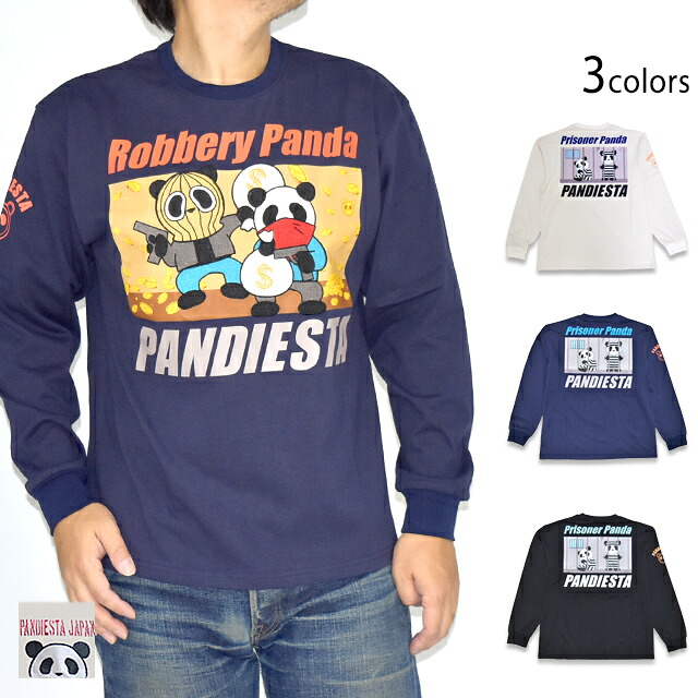 因果応報ジャイアントパンダロングティーシャツ PANDIESTA JAPAN 595965 パンディエスタジャパン 長袖ティーシャツ Tシャツ・カットソー-トップス