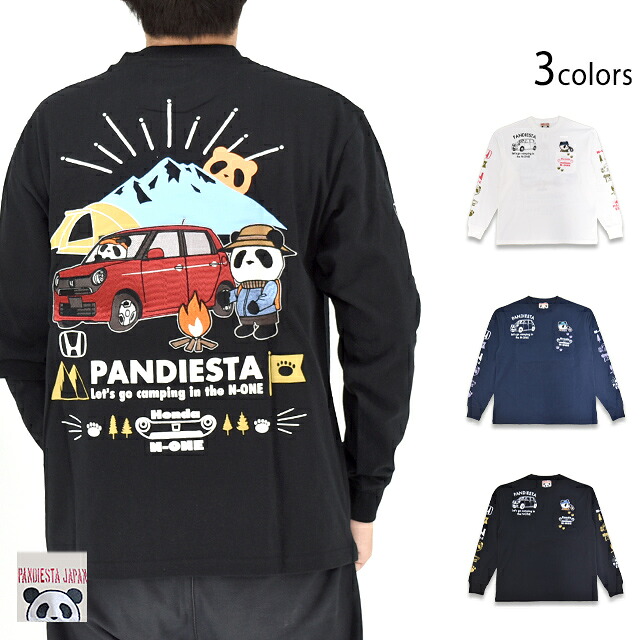 HONDA×PANDIESTA N-ONE GO TO CAMPロングティーシャツ PANDIESTA JAPAN 595501 パンディエスタジャパン ジャイアントパンダ 刺しゅう