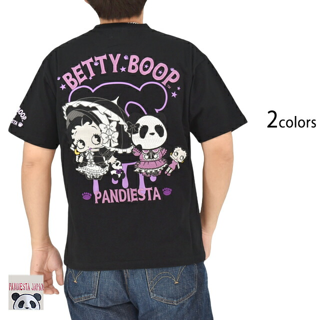パンディエスタ×ベティブープ ゴスロリ BETTY半袖ティーシャツ PANDIESTA JAPAN 526602 ジャイアントパンダ 刺しゅう ユニ一発やる