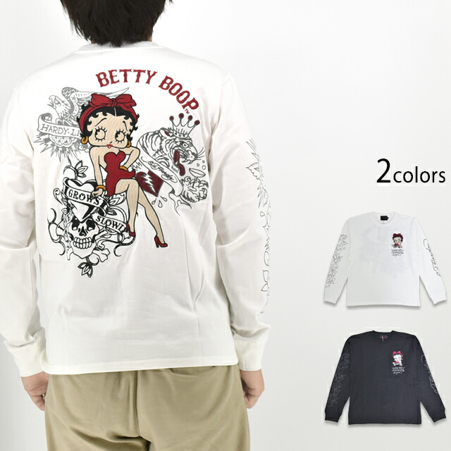 Ed Hardy×BETTY 天竺ロングプルオーバー 櫻表現スタイル選りぬき BED-2507 エドハーディー ベティーお父ちゃん 刺しゅう[new]