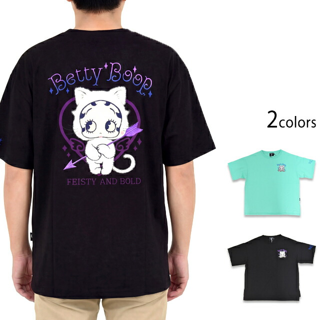 BETTY×ネバーマインド オーバーサイズ天竺半袖Tシャツ NEVER MIND BBN-2604 ベティーちゃん 刺繍 ゆったりめ ユニセックス[new]