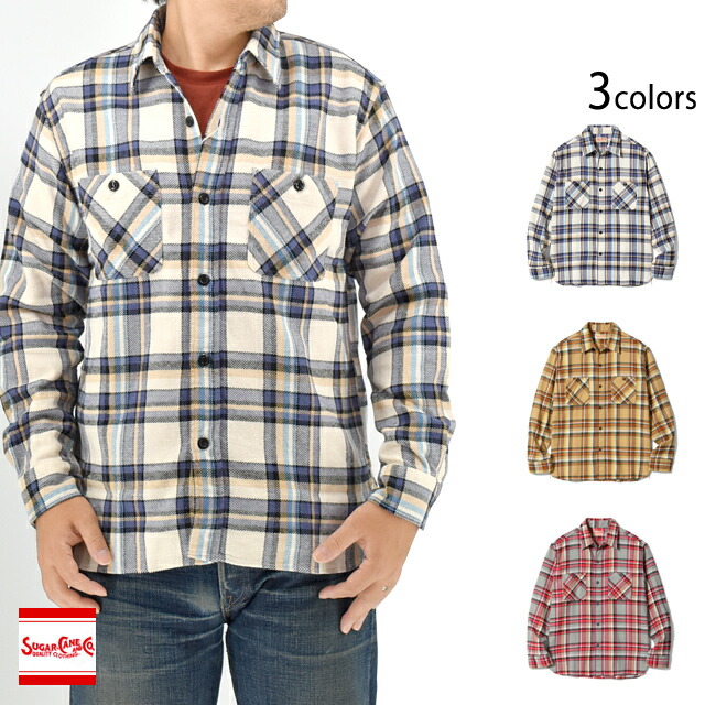 楽天市場】SUGAR CANE（シュガーケーン） ヘビー フランネル チェック