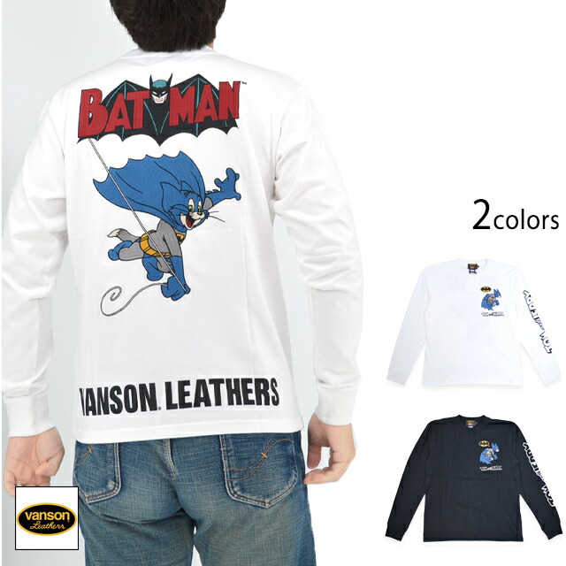 vanson×TOM＆JERRY WARNER BROS.100周年記念モデル 天竺ロングTシャツ vanson TJV-2503 バンソン トムとジェリー バットマン[new]