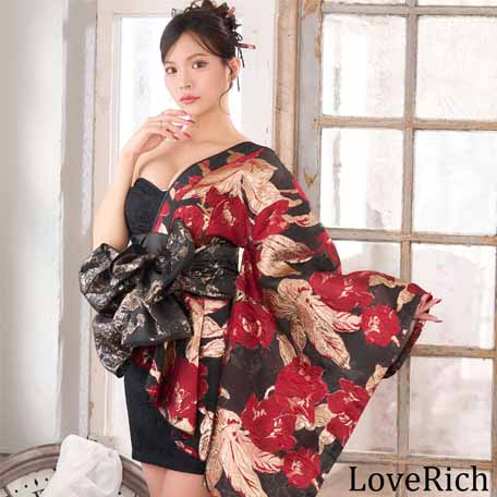 LoveRich 着物　キャバドレス /ハロウィン/花魁ドレス/着物ドレス/和風/花魁 /着物 /ドレス /コスプレ /イベント