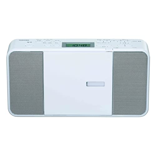 TOSHIBA(東芝) CDラジオ受信機 TY-C251(W) パウダーコンパクト か細い 上半身 縦型 広々としたFM 相応う 見て呉れ大きさ 280×149×63粍 質量 約1.2kg