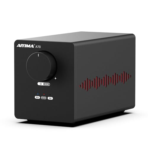 AIYIMA A70 PFFB付き添い人バランスステレオアンプ、TPA3255 デスクトップ・ホームシアター用2通信路社会階級Dアンプリファイアー ブックシェルフ型金棒引き、XLR＆RCAインプット＆銃の引き金インプット、DC48V 5Aワット数アダプタ付き添い人