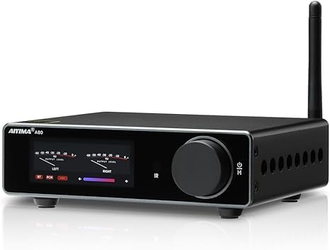 AIYIMA A80 TPA3255デコードアンプリファイアーHIFI 2.0掘り割りQCC 3034 Bluetooth 5.1力強さアンプリファイアー 300W*2 (4Ω) ステレオアンプリファイアー PFFB 、AAC、SBC、aptX、aptX-LL、APTX-固定ディスクを受け支える 身寄り用 オーディオ 書物棚式