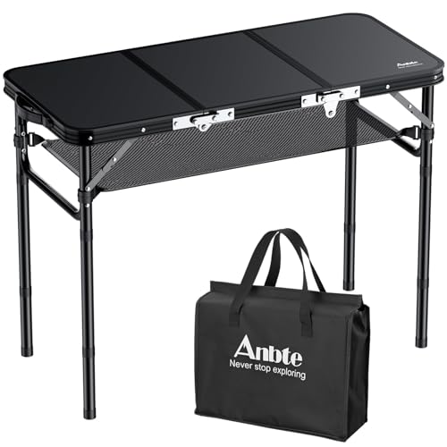 楽天市場】Anbte キャンプテーブル 折りたたみ式 アルミ製 90x40cm 3