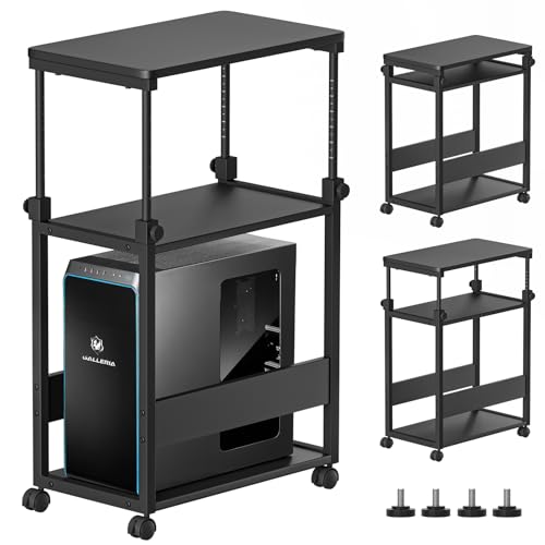 ☆パソコンワゴン  昇降式 複合機ラック キャスター付き 棚板 Amazon.co.jp: KR パソコンワゴン PCワゴン 昇降式 複合機ラック CPU
