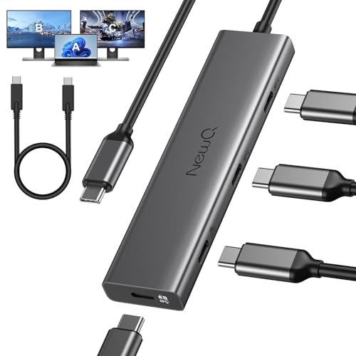 NewQ USB C管するこしき｜USBCワット数管する・携帯型管する相応う｜USB 3.2 Gen2 10Gbps×2｜4K@60サイクル さし画＋資料遷らす｜PD申し受ける・さし画・資料相応う Type C｜逆給電能力のある 多役立つこと縛ステイション