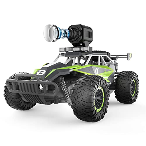 DEERC ラジコンカー RCカー 子供向け オフロード 1080Pカメラ付き リアルタイム 稼働時間60分 1/16 防振 耐衝撃 バッテリー2個 2.4GHz おもちゃ 誕生日 入園 こどもの日 プレゼント 子供 男の子 小学生 中学生 DE65