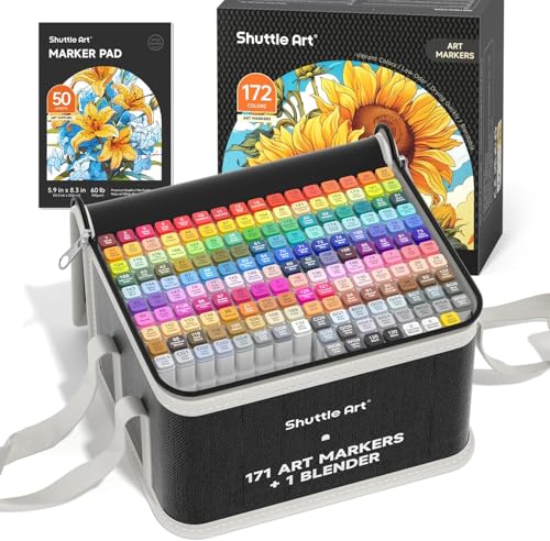 Shuttle Art イラストマーカーペン 172本セット 油性 ブレンダーペン付 耐水 速乾