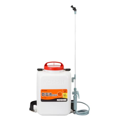 工進(KOSHIN) 背負い式 乾電池 噴霧器 タンク 10L 消毒名人 DK-10D 単一型 乾電池 6本使用(別売) ダイヤフラム ポンプ 消毒 防除 除草 カバー付き 静音 簡単 家庭