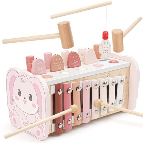 Joyreal モンテッソーリ 知育玩具 - 木のおもちゃ ハンマートイ 楽器 木琴 おもちゃ 子供 玩具 出産祝い女の子 男の子 2 3 4歳 誕生日プレゼント 指先の知育 早期開発 指先訓練