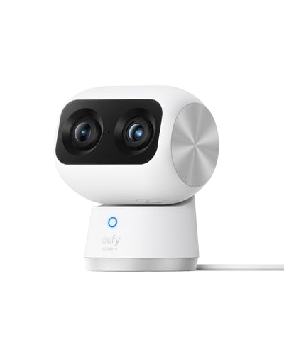 Anker Eufy Security Indoor Cam S350（見守りカメラ)【 屋内カメラ/ネットワークカメラ/ベビーモニター/ペット見守り/防犯カメラ / 4K UHD画質/デュアルレンズカメラ / 8倍ズーム / 360°の視野/AI動作検知 / 2.4GHz 5GHz Wi-Fi対応】