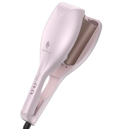 Miropure ヘアアイロン ウェーブアイロン カールアイロン 40ｍｍ 挟むだけでカールできる 160℃～200℃ タイマー設定 千万級マイナスイオン吹出 やけど防止 60分自動電源オフ PSE認証済