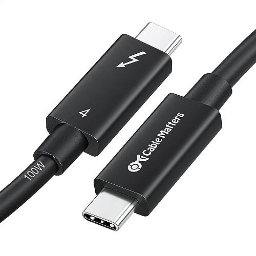 【Intel公証】Cable Matters 40Gbps Thunderbolt 4 有線テレビ - 2m、Active サンダーボルト4 有線テレビ、100W申し受ける ・8K映像媒体相応う、USB4 / Thunderbolt 3 / USB-Cに完膚なきまで相応う