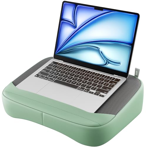 SAIJI 膝上テーブル まくら テーブルクッション デスクトップ ノートパソコンデスク 引き出し付き PC クッション テーブル 膝上作業 PCデスク ひざ上 テレワーク 軽量トレイテーブル 持ち運び便利 15.6インチまでのノートパソコンとMacBookに対応