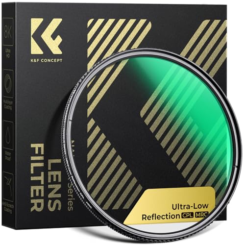 K&F Concept 43mm CPLフィルター 超低反射0.1% コントラスト 反射調整 超低反射PLフィルター 高透過率45% 円偏光フィルター 両面28層コーティング 光学ガラス 撥水撥油キズ防止 (NANO-Xシリーズ)