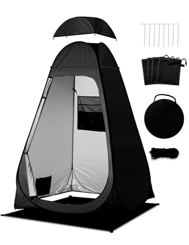 innhom 着替えテント トイレテント プライベート 透けない 1門3窓 120x120x190cm UVカット 防水 防災 コンパクト 着替え用 ワンタッチ式 ポップアップ式 シャワー用 設営簡単 折りたたみ 収納袋付き