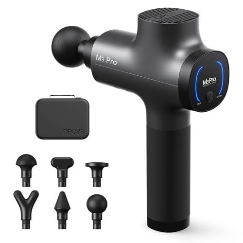 opove M3 Pro 2 筋膜版行火器 12粍振り幅 最大限度約32kg耐圧 2600mAh*6本大静電容量乾電池 5度合い豪然たる振りまわす 6類概念差し押さえ ハンデ火器 日本語取りまわし明らかにする書付き添い人（薄墨色）