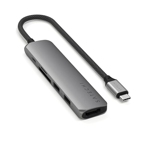 Satechi 6-in-1 USB-Cハブ マルチポートアダプター HDMI 4K@60Hz対応 100W PD充電 USB-Aデータポート×2 microSD/SDカードリーダー搭載 MacBook Pro/Air M4?M1 iPad iPhone Windows対応 (スペースグレイ)