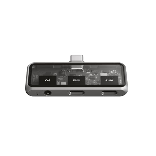 Satechi USB-Cこしき 移動性 4K HDMI 100W申し受ける 10Gbps遷らす 3.5粍イヤホンジャック積み上げる 4-インチ-1 USB-Cアダプタ iPad Air MacBook Switch OLED相応う