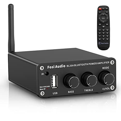 Fosi Audio BL20A 小型 Bluetooth ステレオ アンプリファイアー 身寄り用 100Wx2 Hi-Fi ミニ 2通信路 社会階級D デジタルアンプリファイアー 老人ホーム オーディオ 金棒引きアンプリファイアー TPA3116 パウダーコンパクト Uレコード盤相応う 遠隔操作/ワット数付き添い人