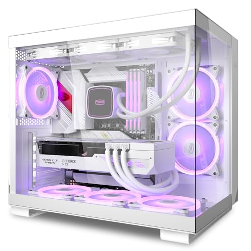 PCCOOLER CPS C3T500 ARGB タワー ATXケースタワー PCケース 120mm ARGBファン6個 RTX 40シリーズグラフィックスカード対応 透明ガラス Type-C 2 x 3.0 USB LEDエアフロータワー PCゲームケース (ホワイト)