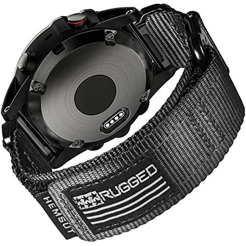 Hemsut ガーミンウォッチ ナイロンスポーツバンド F・・nix/Forerunner/Approach/MARQ/Quatix/D2/Instinct/Enduro/Tactixシリーズ用 アップグレードされたコネクタ ガーミンのクイックフィットver 交換ベルト 男女兼用